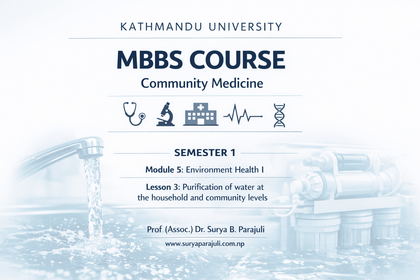 Lesson 3: Purification of water at the household and community levels